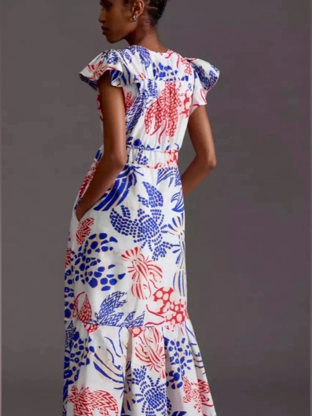 Farm Rio Flutter Sleeve Dress - Picture 4 of 8